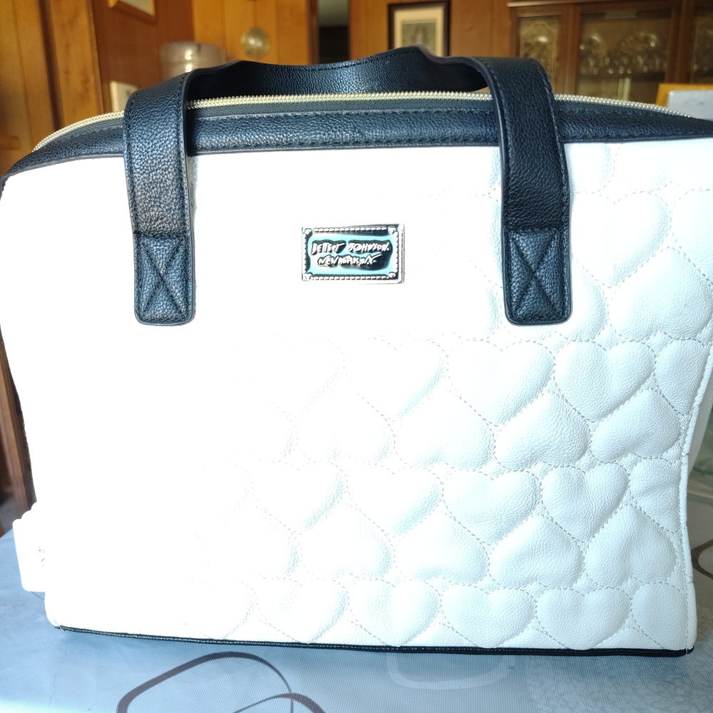 Betsey Johnson Black and White Quilted Tote